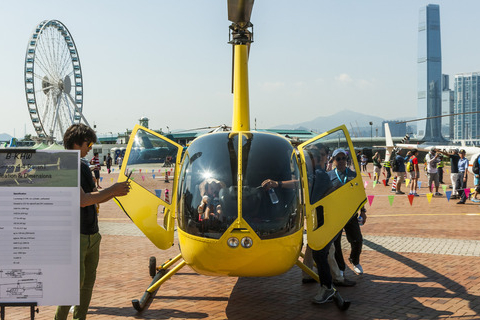 Visitors gathered at the World Helicopter Day event in Hong Kong